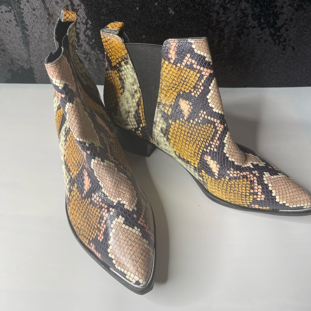 Marc Fisher Snake Print , Pull On Booties - image 1